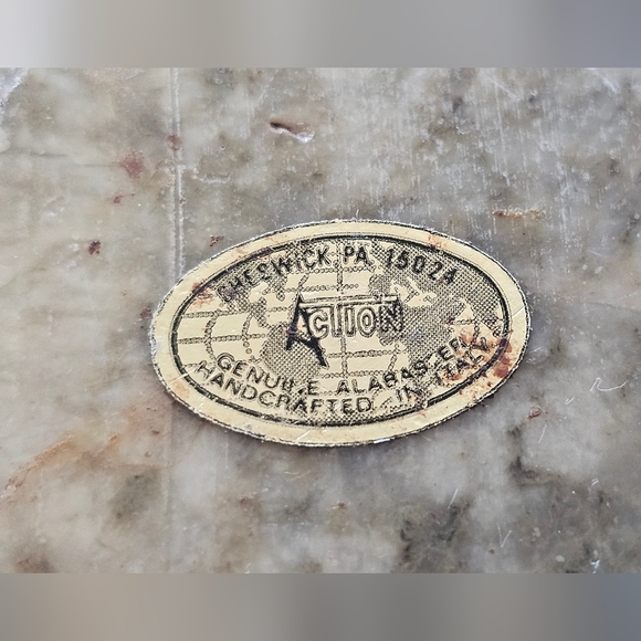 Vintage Action Genuine Italian Alabaster Hand Carved Ashtray - Picture 5 of 11